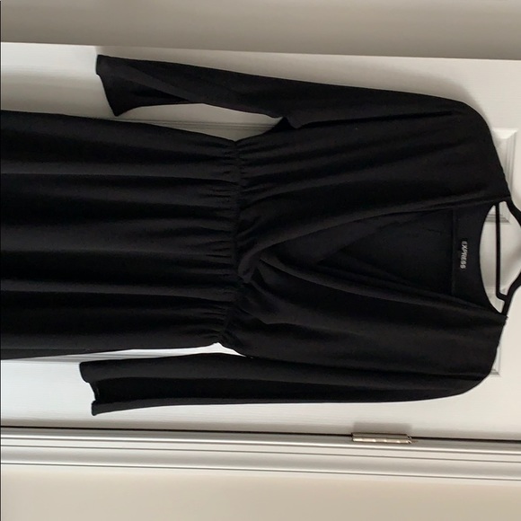 Express black chiffon 3/4 sleeve dress - Picture 1 of 3